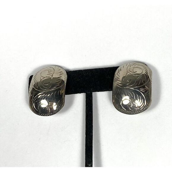 925 Thailand Earrings Clips Clip Ons Sterling Silver Vintage - Picture 4 of 12